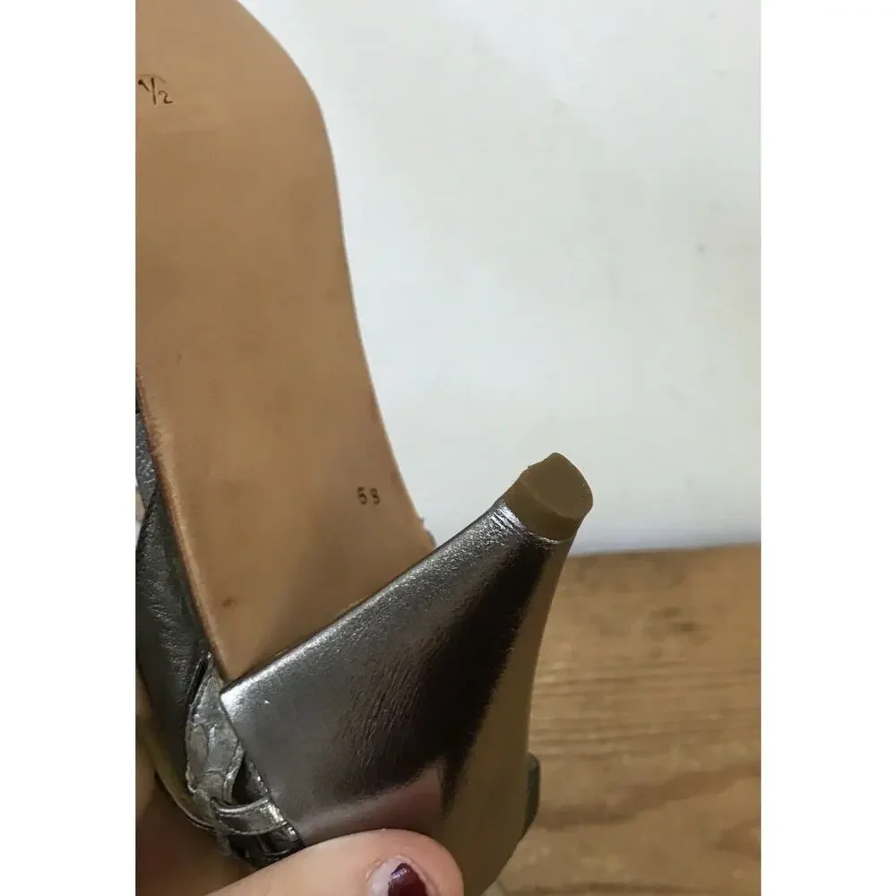 Vtg Maud Frizon Italy Italian Leather Snakeskin Strappy Sandals Heels 35.5 5.5 - Picture 8 of 8